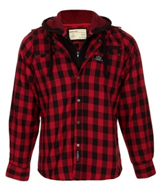 Brave Soul Red Mock Hooded Shirt