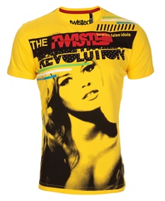 Twisted Soul Bertie Girl Yellow Diamante T-Shirt