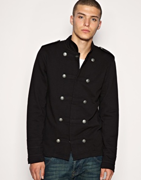 ASOS Military Button Thru Sweat Top