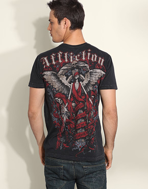 Affliction Headstone Skeleton Back Print T-Shirt