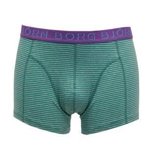 Bjorn Borg Green Cotton Stretch Stripe Print Trunk