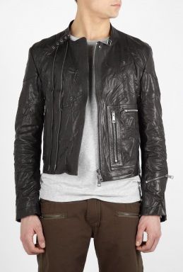 Burberry Black Leather Grainger Biker Jacket