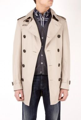 Burberry Taupe Classic Double Breasted Trench Coat