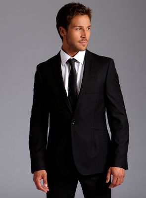 Burton Black Plain Slim Fit Suit
