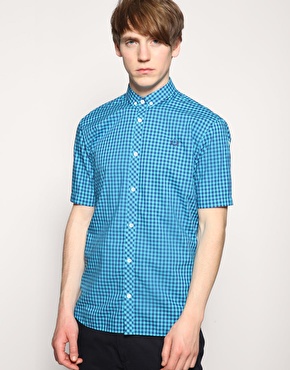 Fred Perry Micro Gingham Role Sleeve Shirt