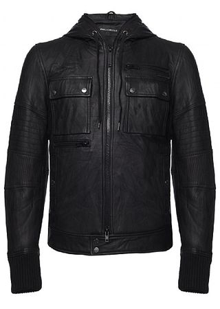 Full Circle Roder Hooded Leather Biker Jacket