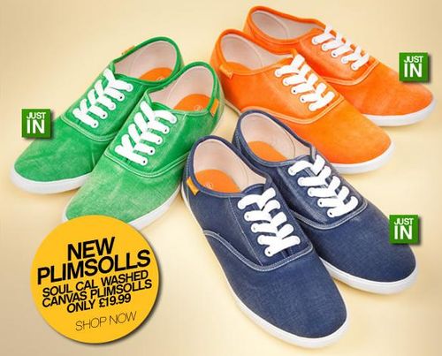 Soul Cal Washed Canvas Plimsolls
