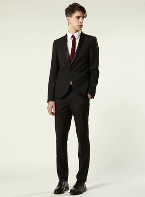Topman Black Micro Shawl Suit