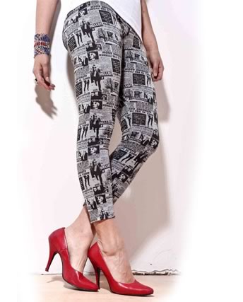 Punkyfish Newspaper Leggings