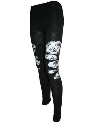 Punkyfish Slashed Lace Leggings