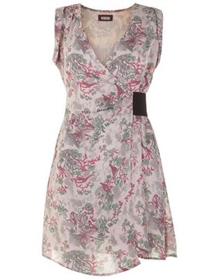 18 and East Pheasant Print Side Tie Dress