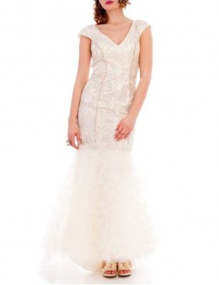 Aftershock Donish Ivory Embroidered Maxi Dress