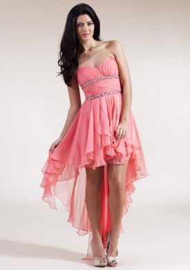 Forever Unique Sara Coral Chiffon Dress