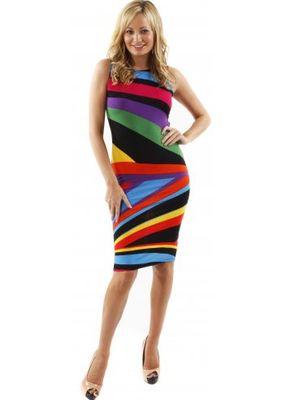 John Zack Multi Coloured Stripe Dress