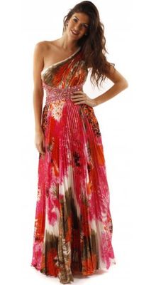 Koo Ture Saphire One Shoulder Digital Print Maxi Dress