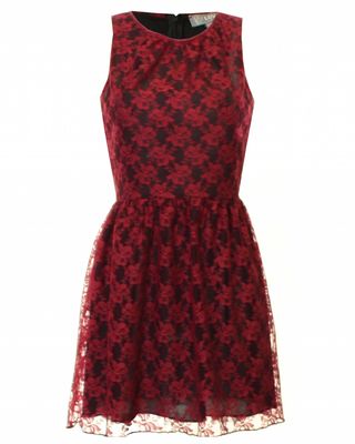 LOVE Aubergine Sleeveless Lace Dress