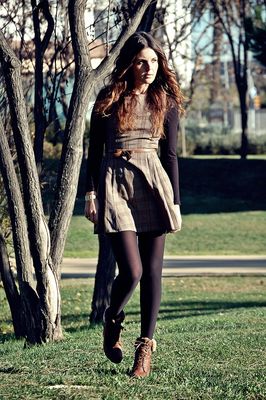 LOVE Black Tartan Print City Dress