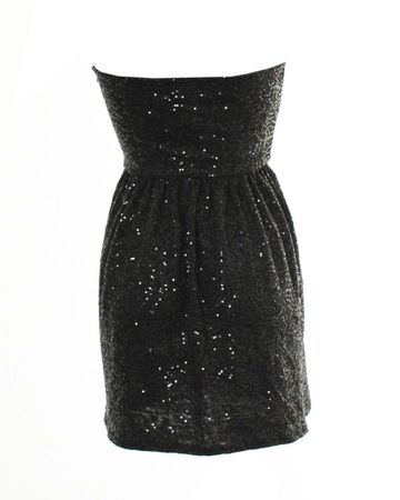LOVE Grey Strapless Dress With Sequins