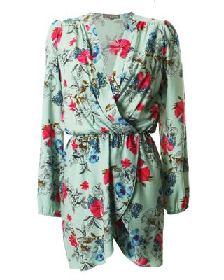 LOVE Harper Print Long Sleeve Wrap