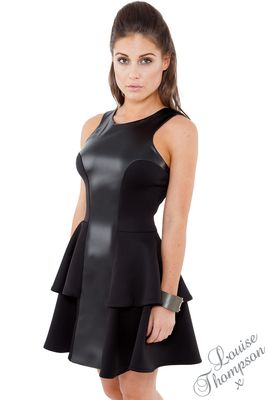 Louise Thompson PU Panel Skater Dress