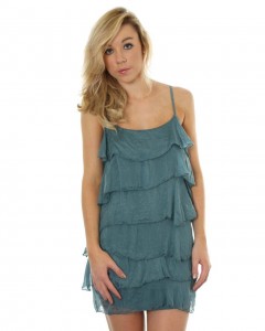 Love Teal Ruffle Dress