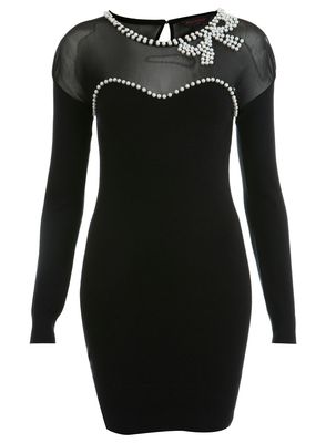 Dress Online on Miss Selfridge Black Pearl Neck Dress   Black Knitted Bodycon Dress