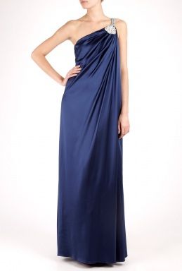 Notte By Marchesa One Shoulder Applique Draped Gown