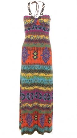 Quiz Orange and Purple Tribal Print Maxi Dress