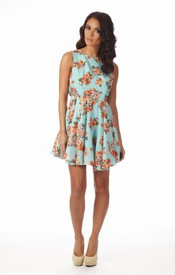 Rare Floral Open Zip Back Dress