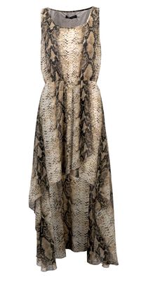 Select Fashion Snake Print Dipped Hem Dress