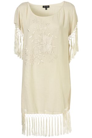 Topshop Embroidered Fringe Kaftan