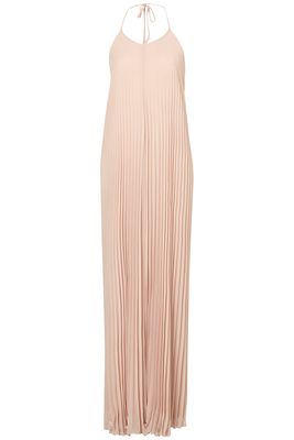 Topshop Limited Edition Halter Pleat Maxi Dress