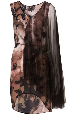 Topshop Unique Angel Print Mesh Dress