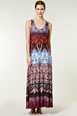 Warehouse Dip Dye Ikat Print Maxi Dress