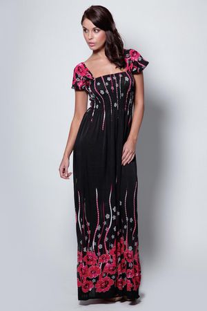 boohoo Kylah Flower Border Hem Maxi Dress