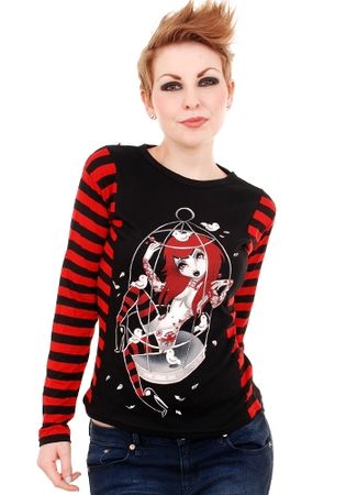 Darkside Clothing Birdcage Striped Top