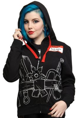 Goodie Two Sleeves Hello My Name Is Ninja Hoodie