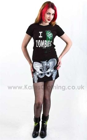 Kreepsville 666 Skelli Print Mini Skirt