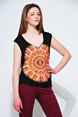 Pop Couture Virginia Sleeveless Flower Graphic Top