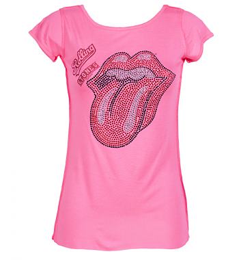Rolling Stones Diamante Pink T-Shirt