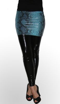 Shine Wet Look Snakeskin Mini Skirt