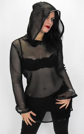 Venomous Net Bell Sleeve Hoodie