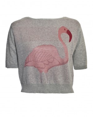 Warm Pixie Crop Flamingo Jumper