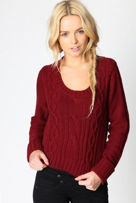 boohoo Pippa Cable Knit Jumper