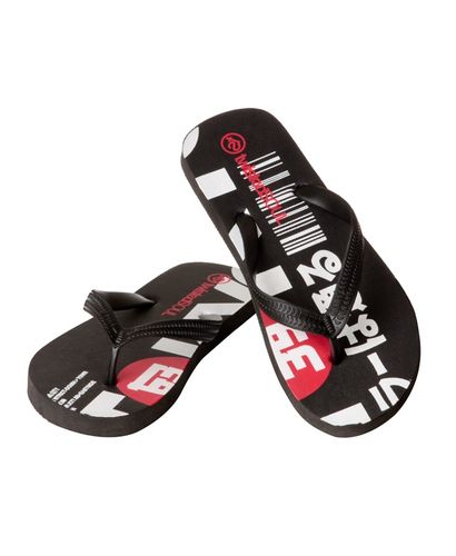 Twisted Soul Kanji Print Flip Flops